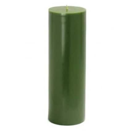 Zest Candle CPZ-101-12 3 x 9 in. Hunter Green Pillar Candles, 12PK CPZ-101_12